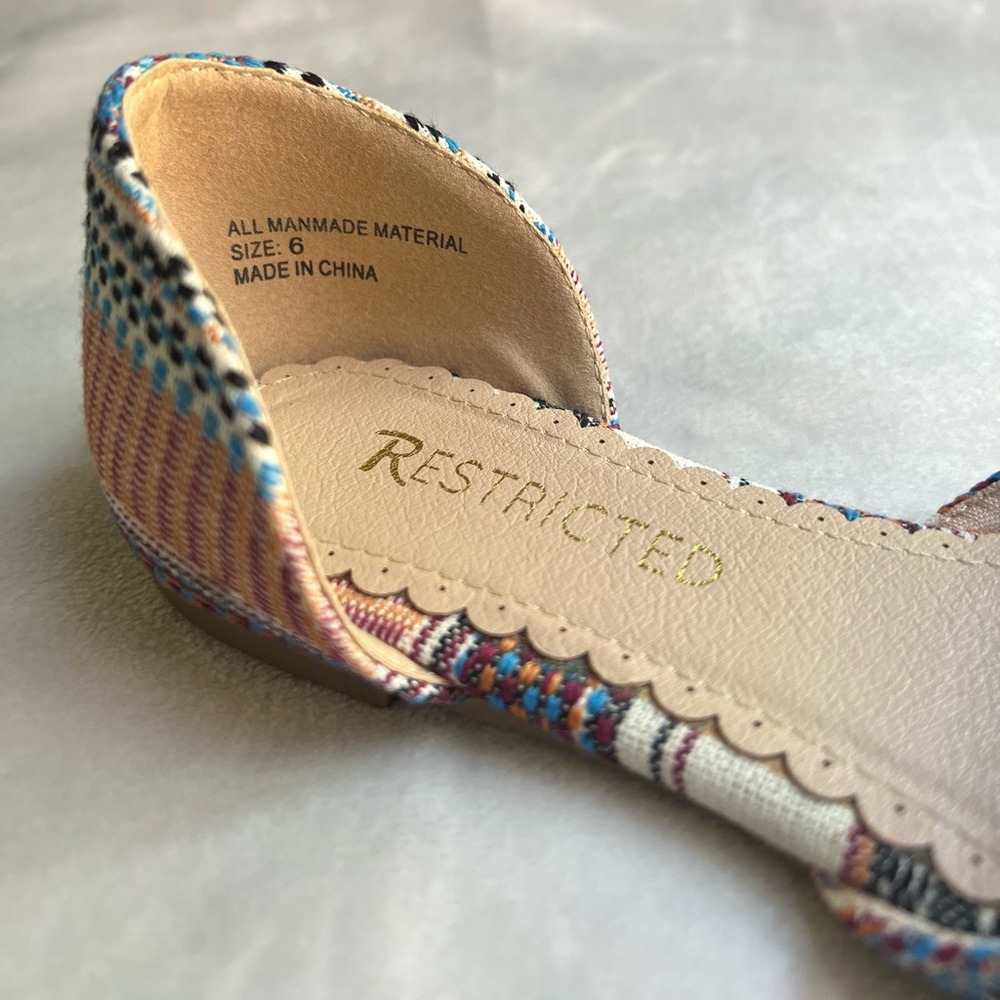 Restricted Embroidered Flats - Picture 3 of 4